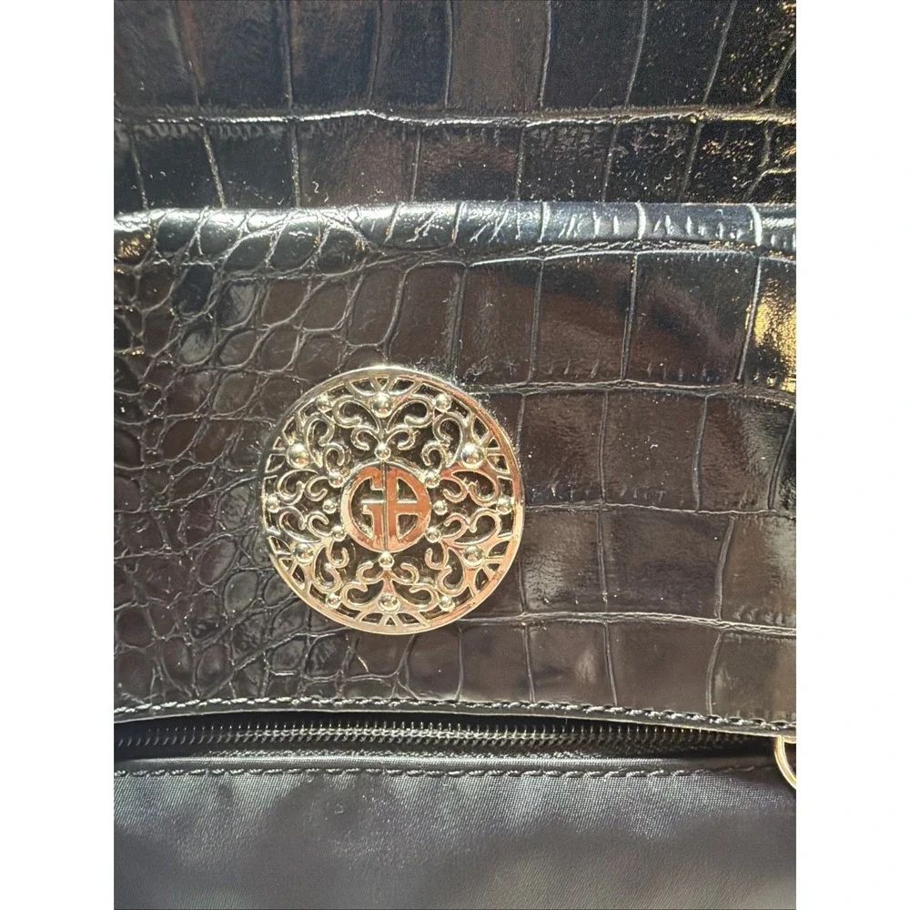 Giani Bernini Medium Nylon Satchel Shoulder HandBag Purse Black 9